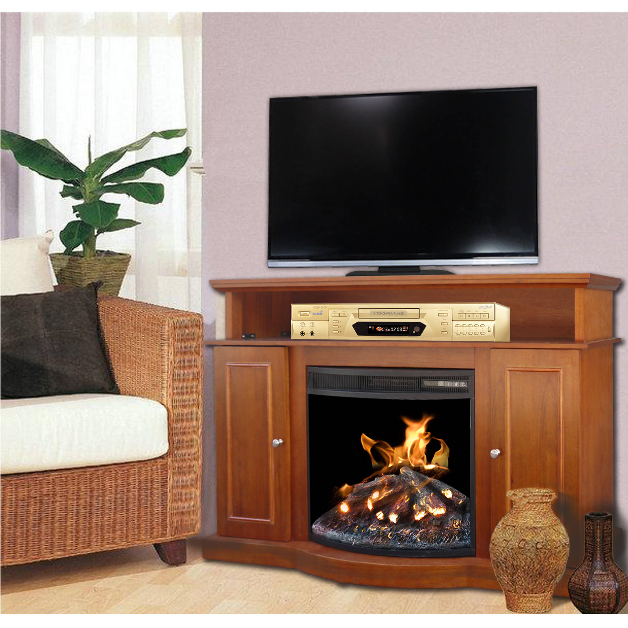 Best ideas about Tv Stand With Fireplace Walmart
. Save or Pin Media Console Fireplaces TV Stands Walmart Now.