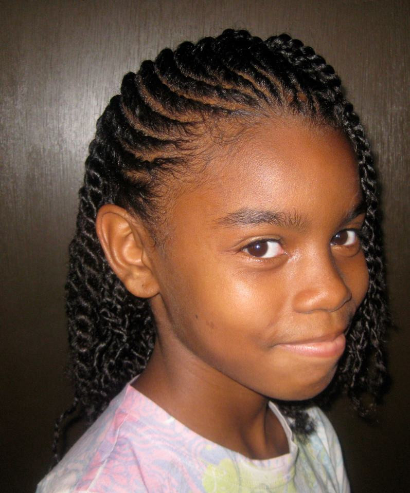 Twist Hairstyles For Little Girl
 Very pretty flat twist hairstyle for little girls So