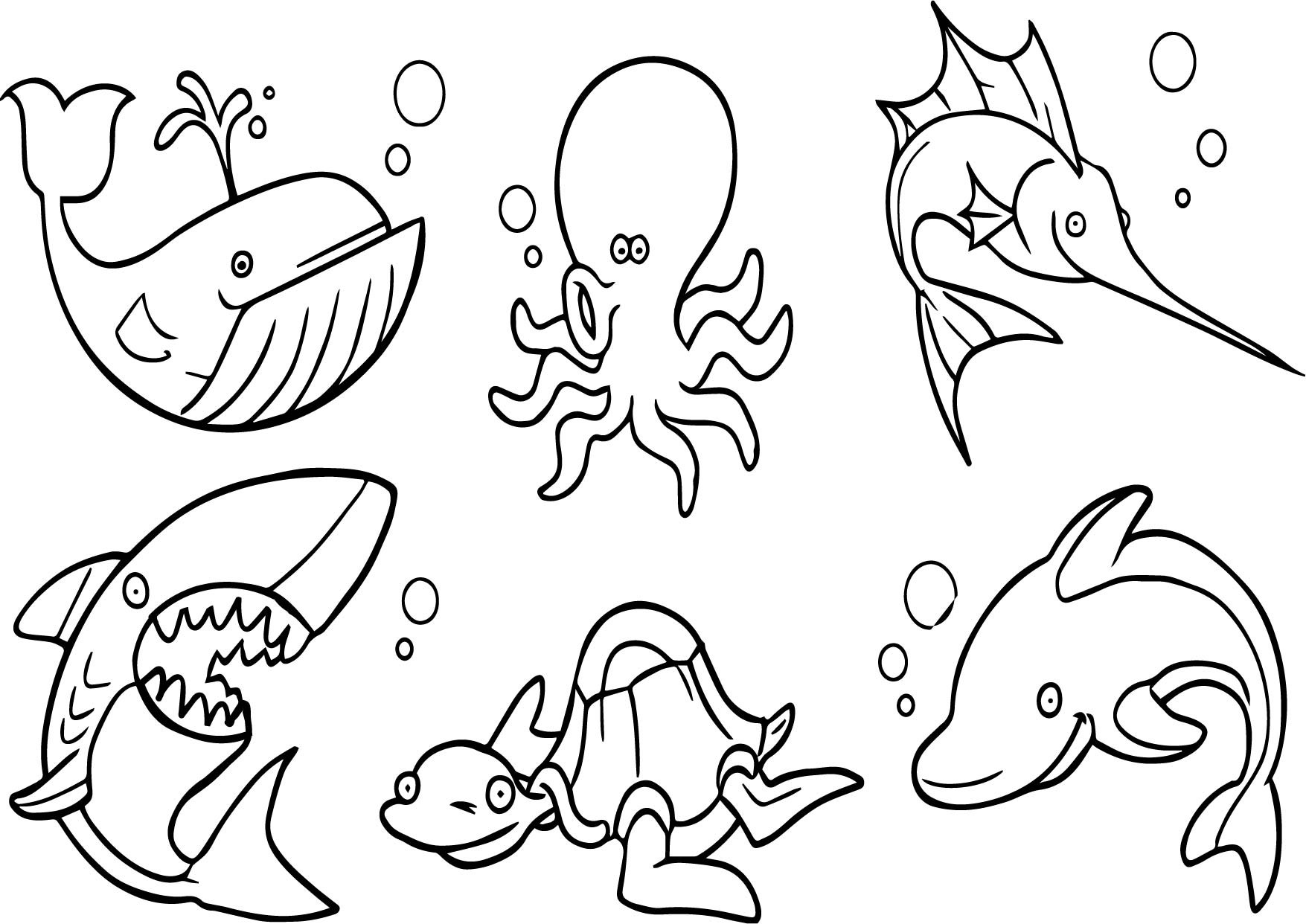 Underwater Coloring Book Pages
 Underwater Animals Coloring Page