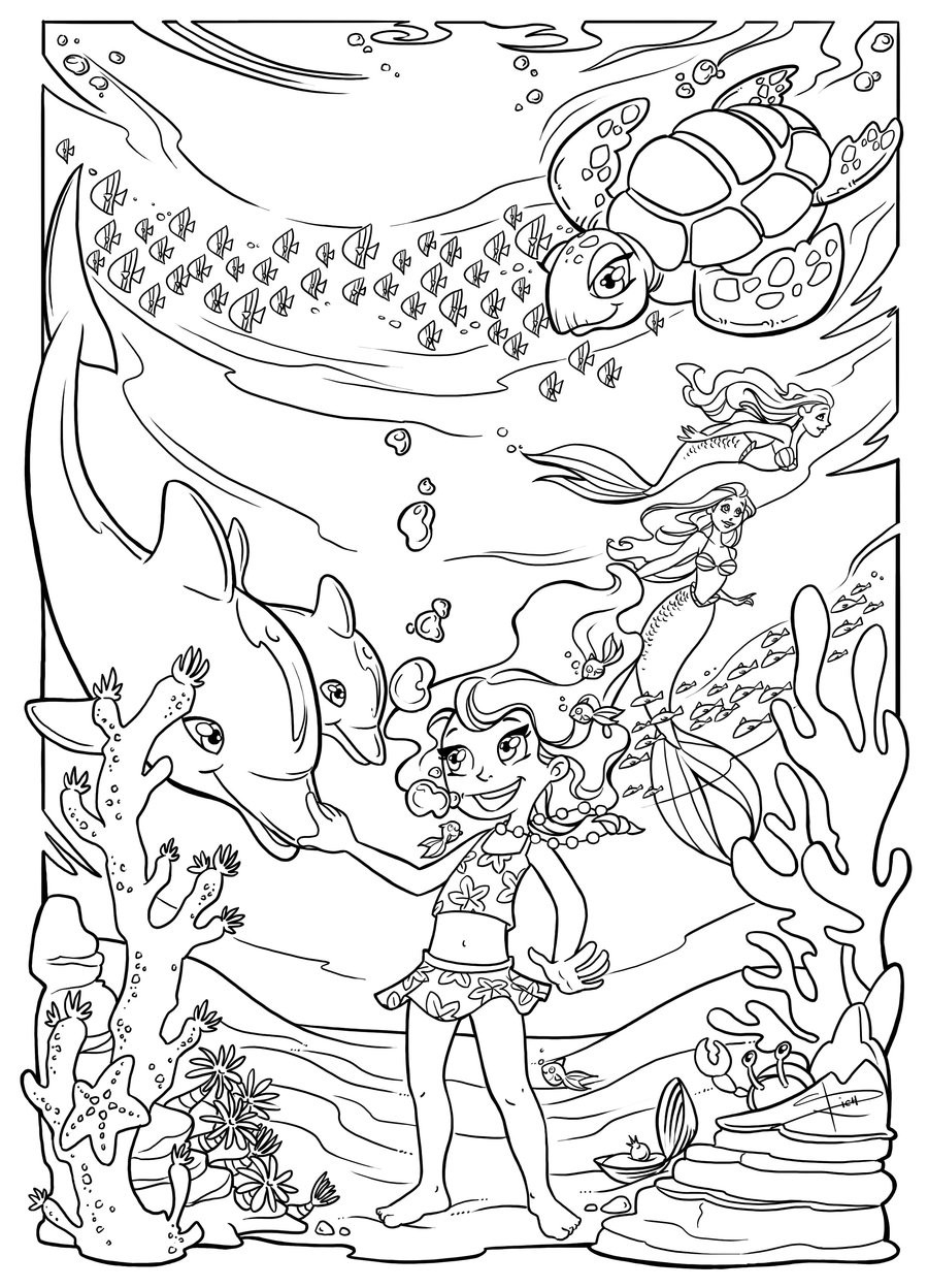 Underwater Coloring Book Pages
 Underwater fun coloring page by Sabinerich on DeviantArt