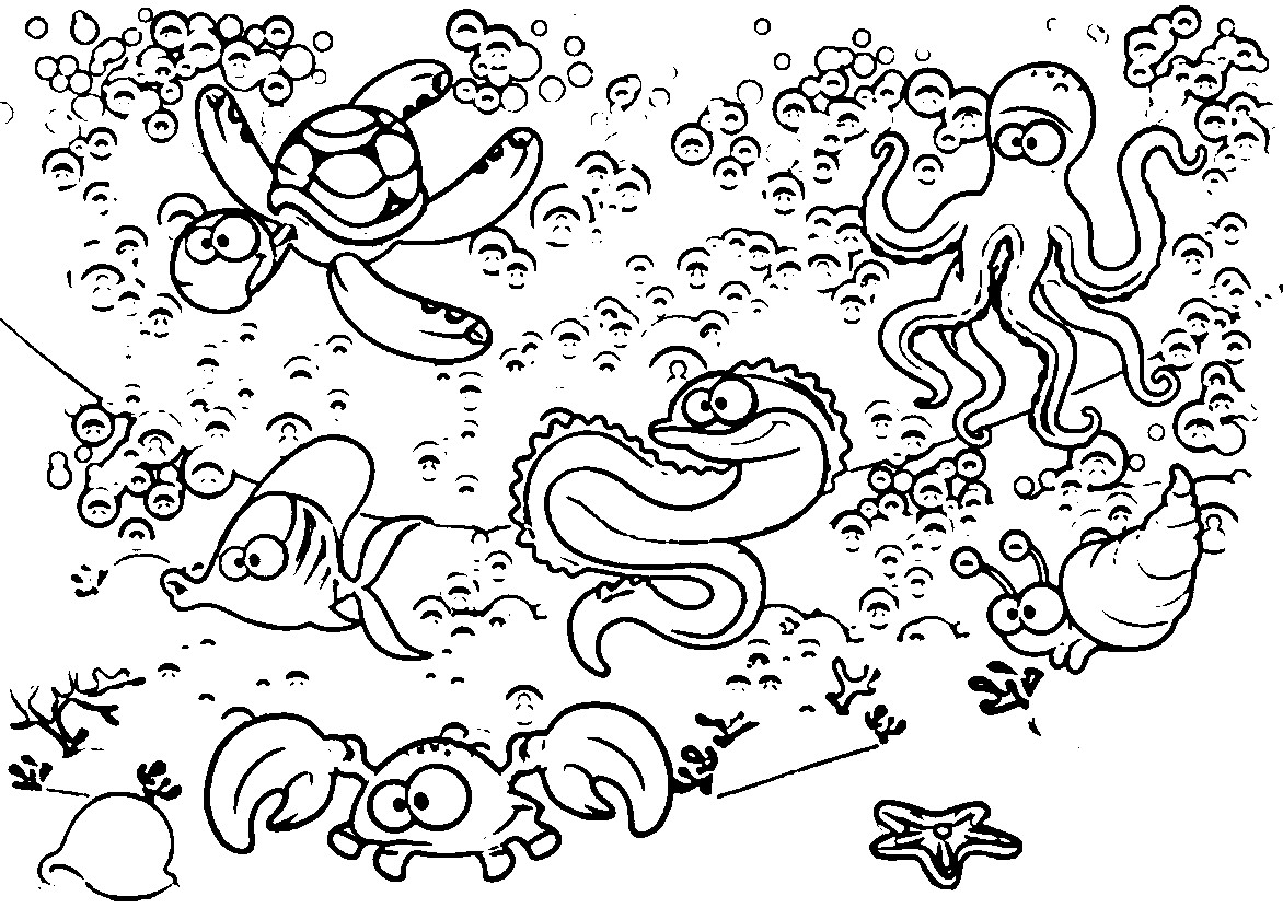 Underwater Coloring Book Pages
 Underwater Scene Coloring Pages Coloring Home