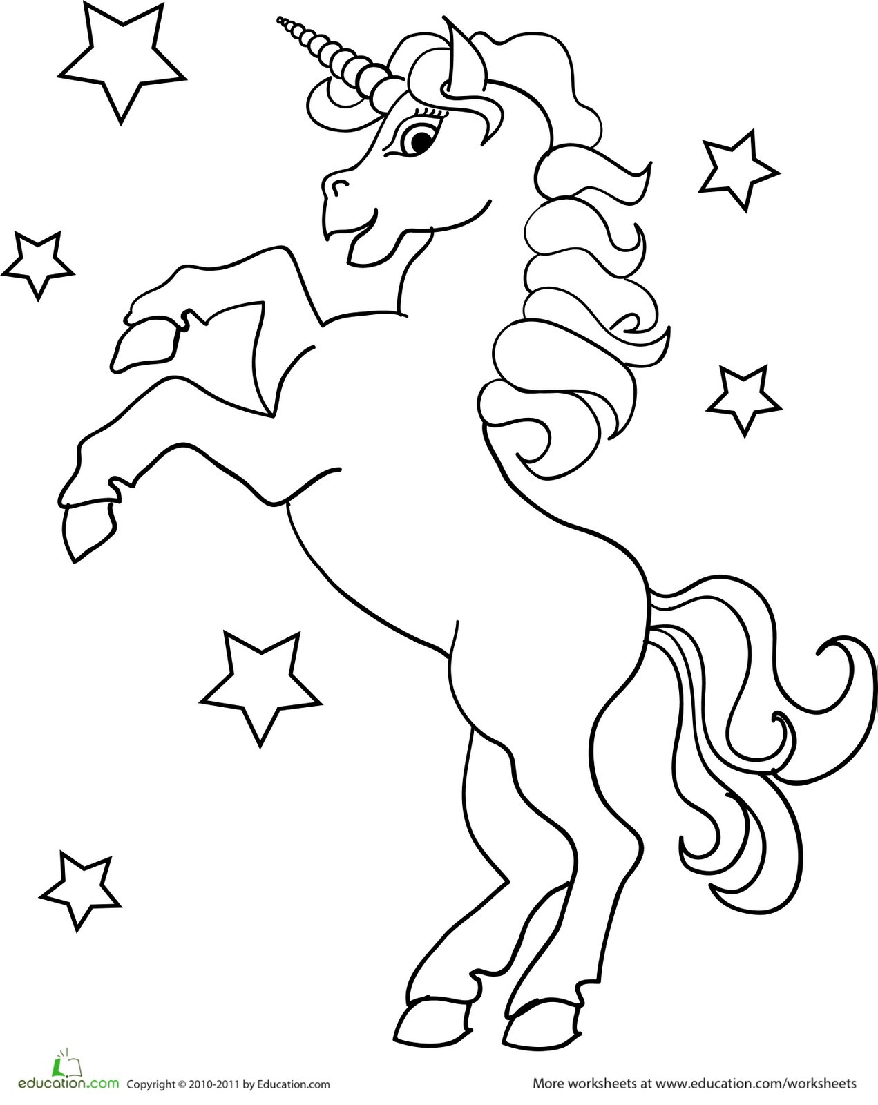 Unicorns Coloring Pages For Kids
 Flying Unicorn Coloring Pages For Kids