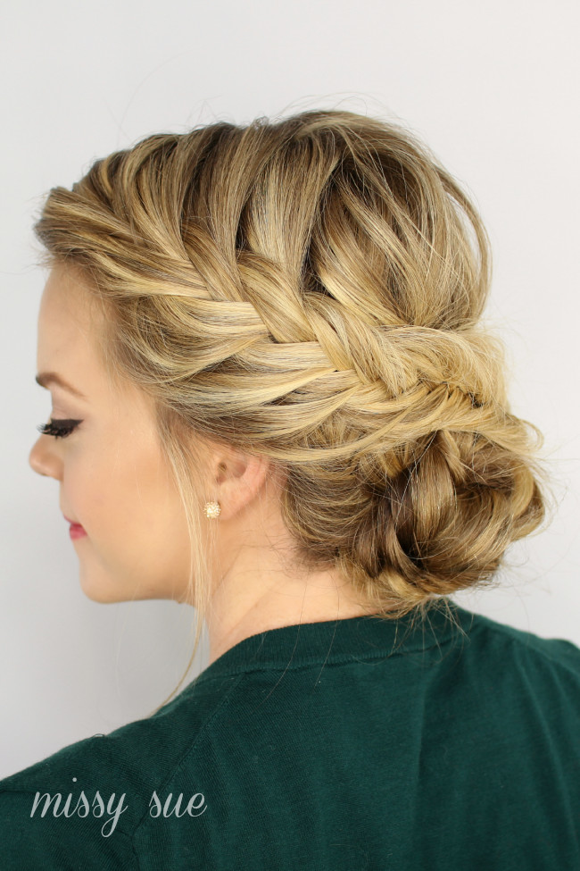 Updo Hairstyle With Braids
 Fishtail Braided Updo