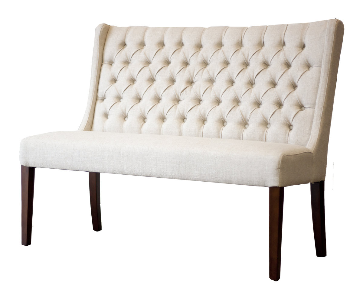Best ideas about Upholstered Dining Bench With Back
. Save or Pin Button Tufted White Fabric Upholstered Dining Bench With Now.