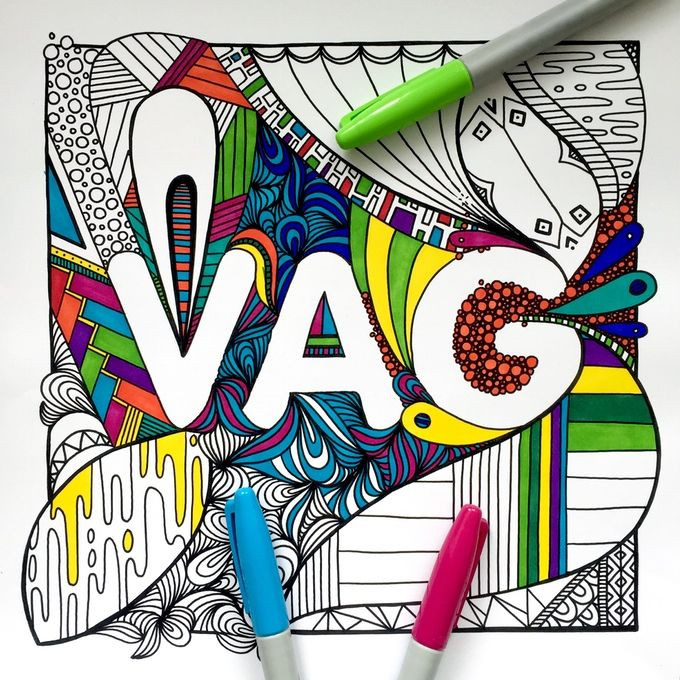 Vagina Coloring Book
 Genitalia Themed Coloring Books derogatory words