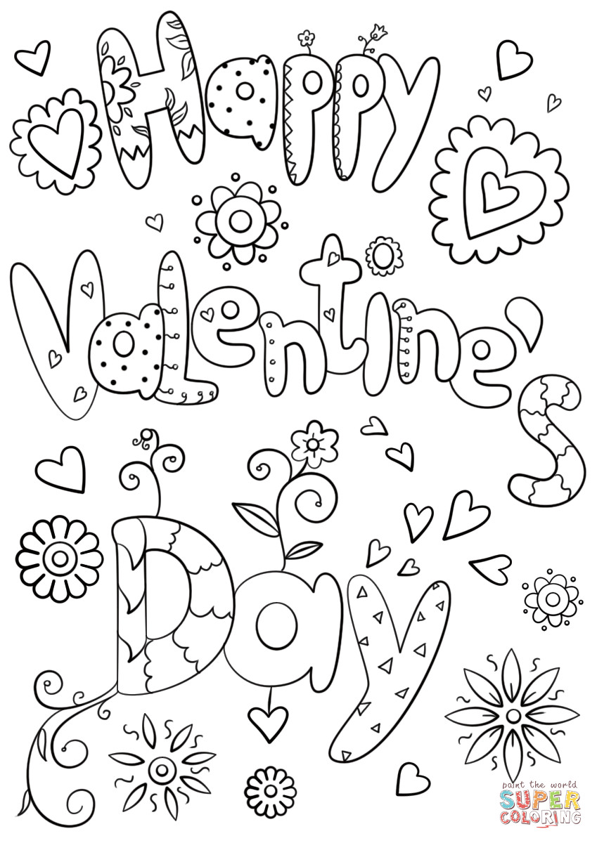 Valentine Day Coloring Pages
 Happy Valentine s Day coloring page