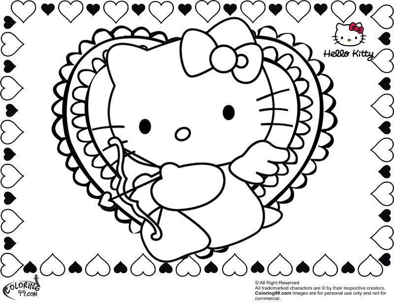 Valentines Coloring Coloring Pages For Boys
 Free Hello Kitty Coloring Pages Valentine The Color Panda