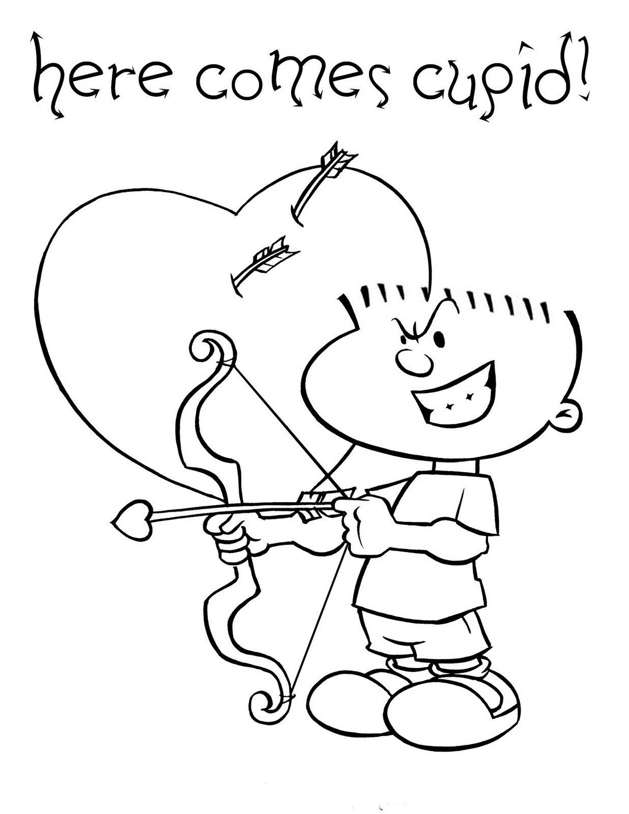 Valentines Coloring Coloring Pages For Boys
 Valentines Cupid Printable Coloring Pages