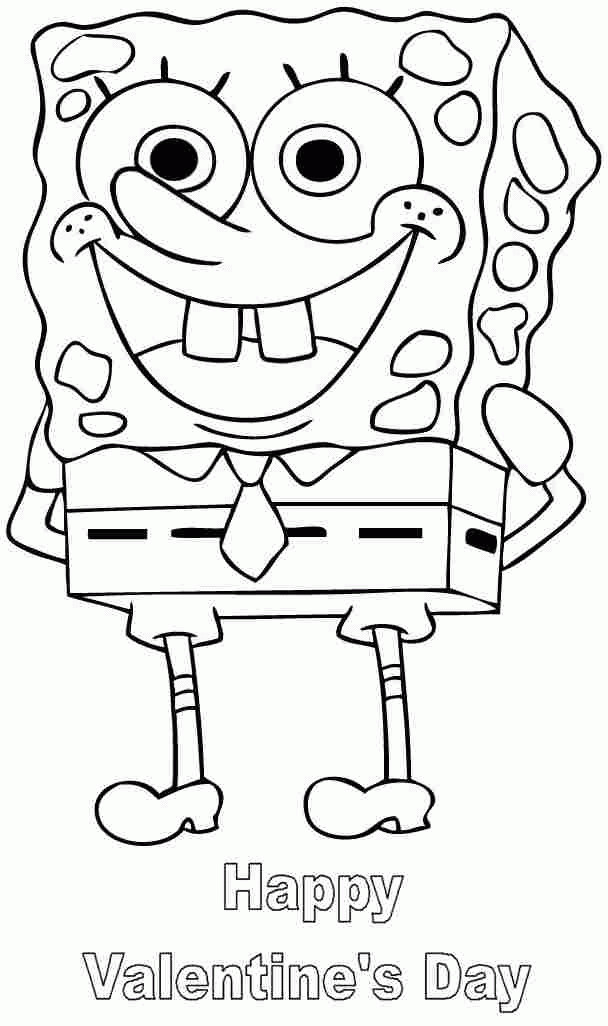 Valentines Coloring Coloring Pages For Boys
 Spongebob Valentine Coloring Pages AZ Coloring Pages