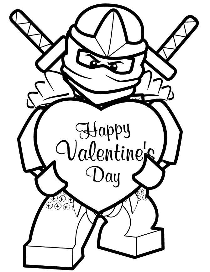 Valentines Coloring Pages For Boys
 Ninjago Green Ninja Valentine Coloring Page