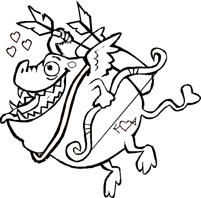 Valentines Day Coloring Pages For Boys Monster
 Cupido monstruoso Dibujalia Dibujos para colorear