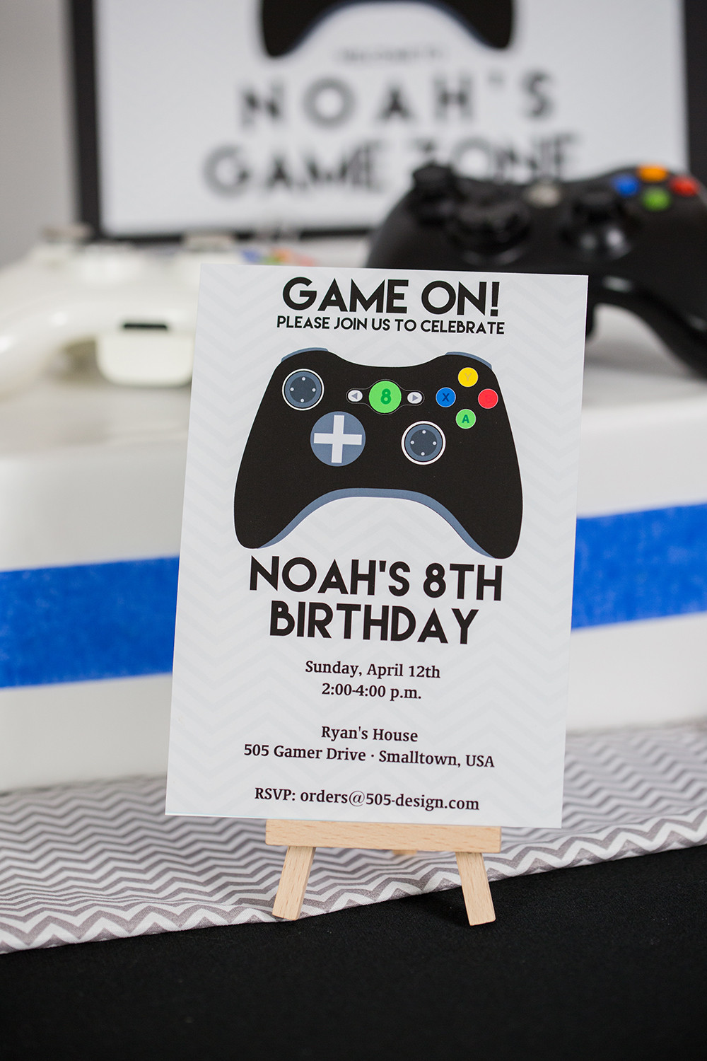 Best ideas about Video Game Birthday Invitations
. Save or Pin Video Game Birthday Party Invitation Black Controller Now.