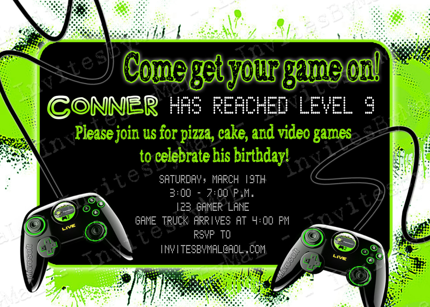 Best ideas about Video Game Birthday Invitations
. Save or Pin Video Game Party Birthday Party Invitation with or by Now.