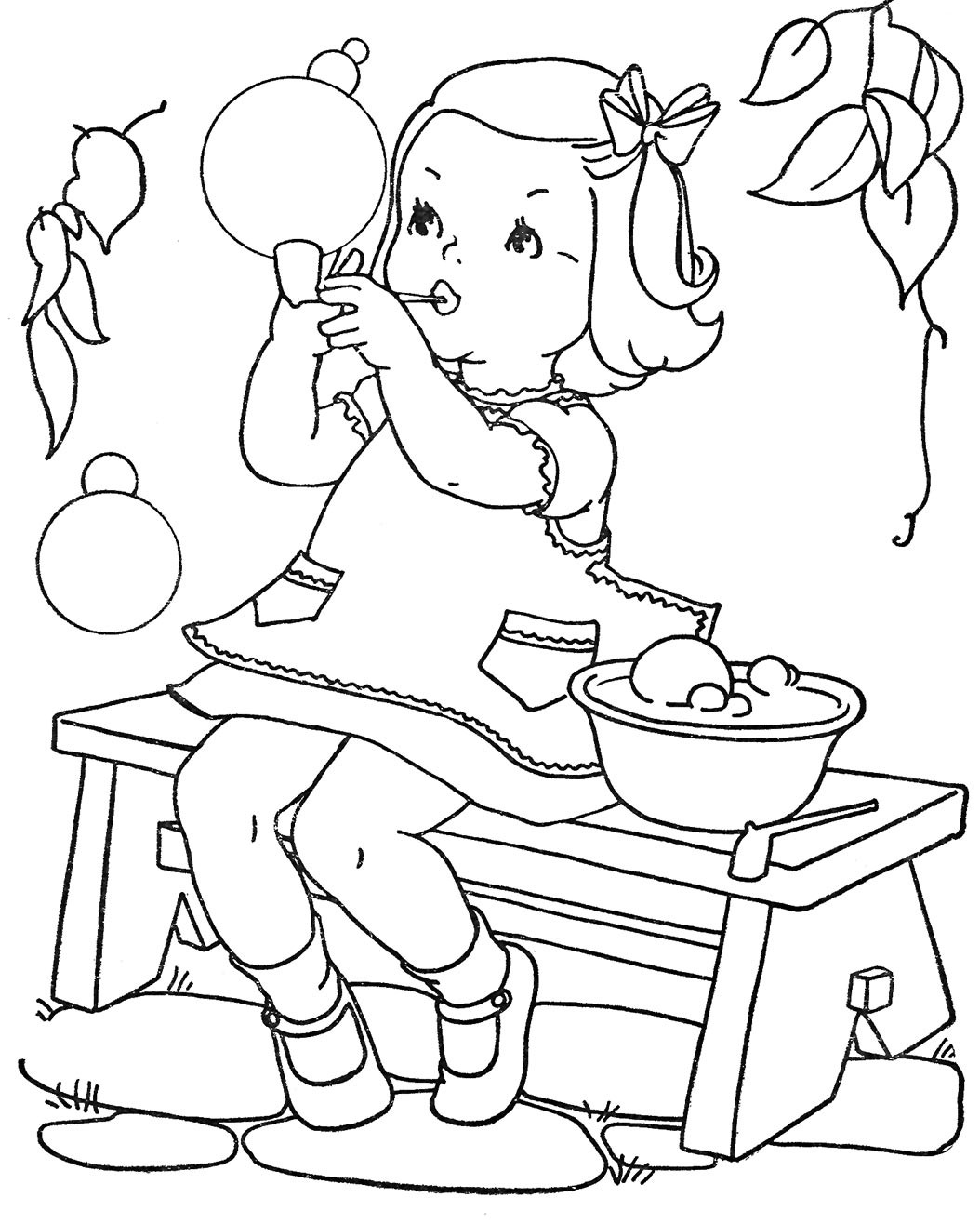 Vintage Coloring Book Pages
 Favorite Paint Book — Little Girls – Q is for Quilter