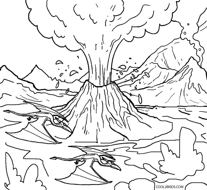 Volcano Coloring Pages
 Printable Volcano Coloring Pages For Kids