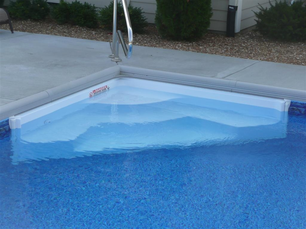 Best ideas about Walk In Steps For Above Ground Pool
. Save or Pin Corner White Walk In Steps With Concrete Deck And Best Now.