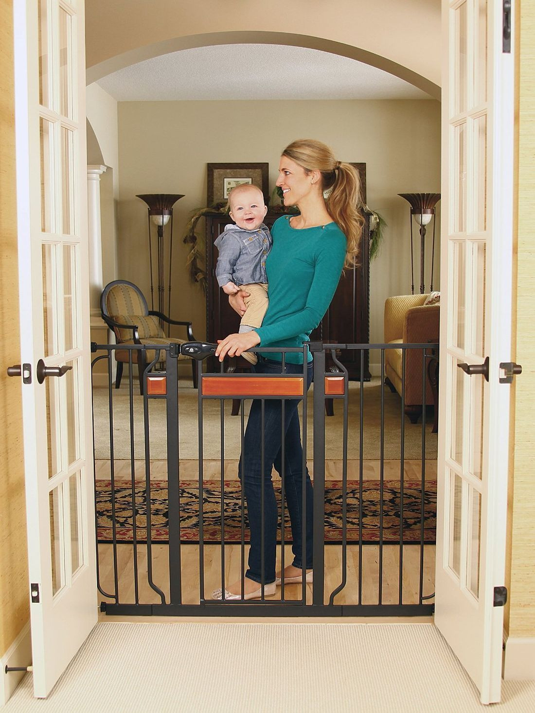 Best ideas about Walk Through Baby Gate
. Save or Pin Swinging Pet Gate Baby Safety Gates Extra Wide Tall Child Now.