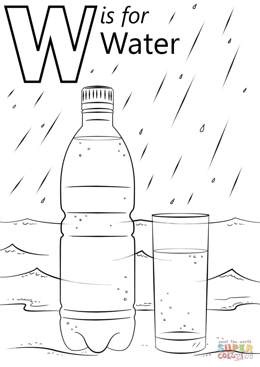 Water Coloring Book
 Letter W is for Water coloring page