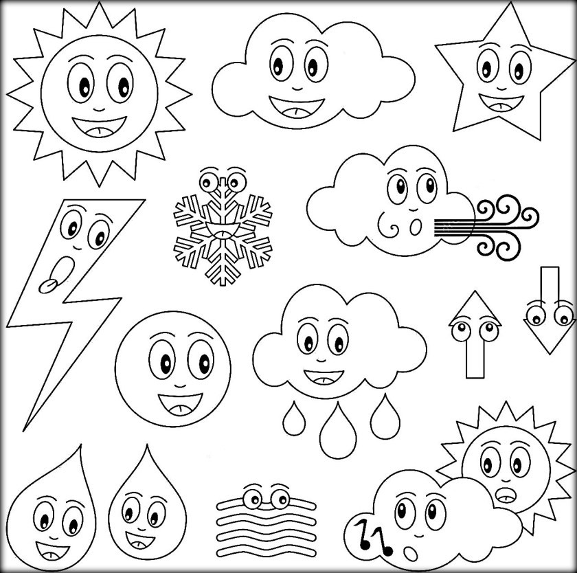 Weather Coloring Pages
 Free Printable Weather Coloring For Preschool