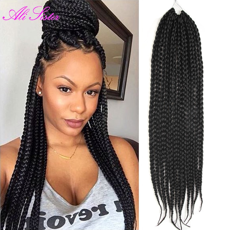 Weave Braid Hairstyles Pictures
 24" high quality crochet braids hairstyles box braids hair