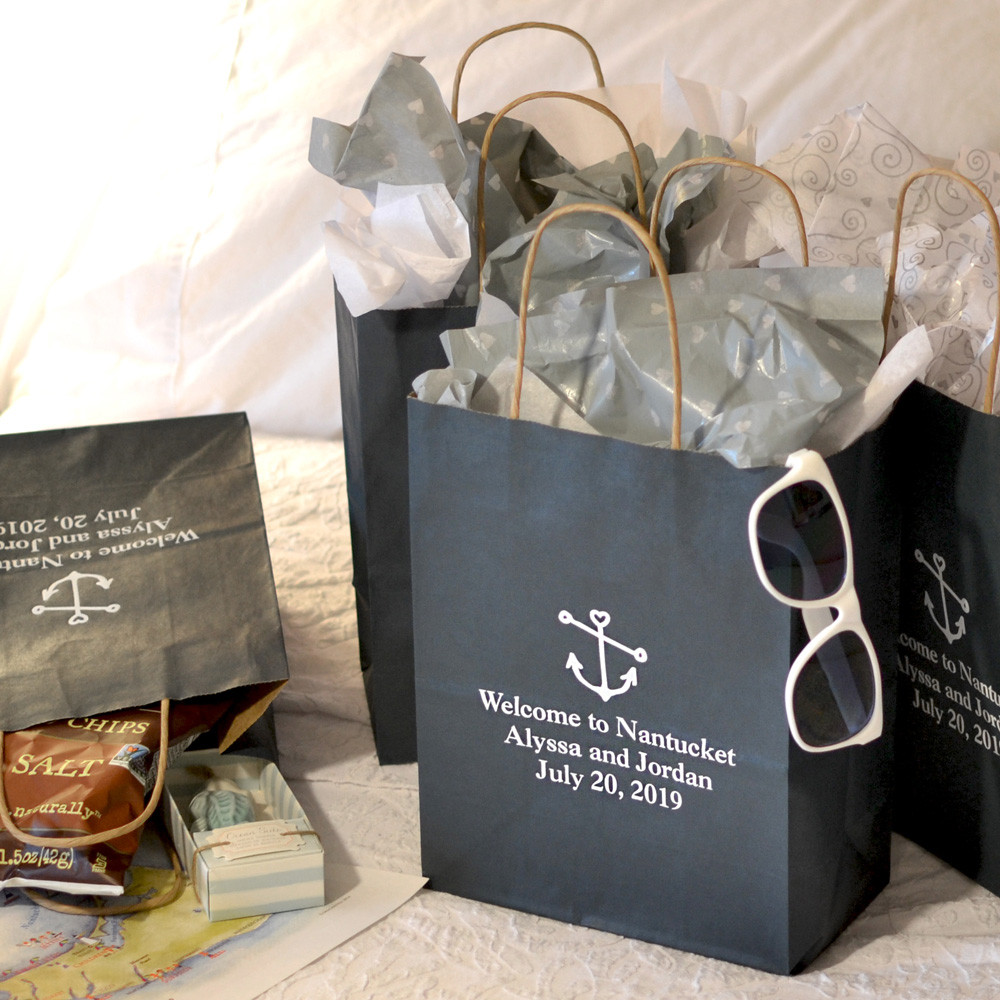 Best ideas about Wedding Gift Bag Ideas
. Save or Pin 8 x 10 Kraft Wedding Hotel Gift Bags Personalized Now.