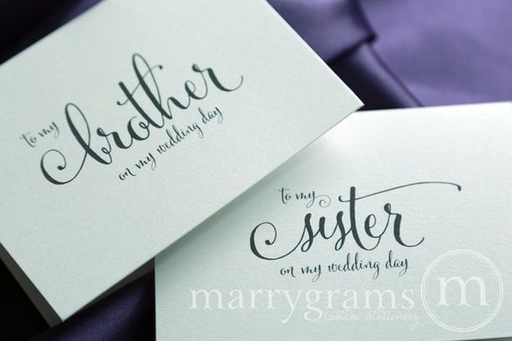 Wedding Gift Ideas For Brother
 Wedding Card to Your Brother or Sister Siblings of the Bride