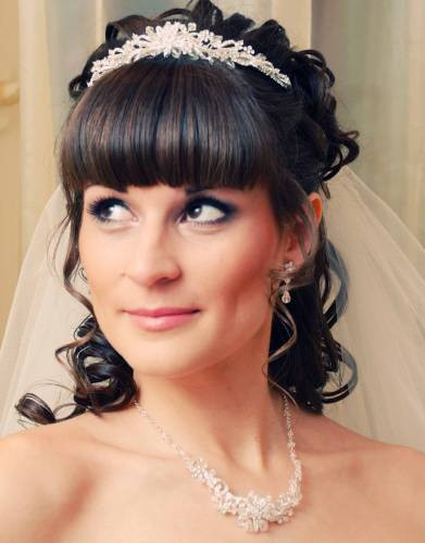 Wedding Hairstyles With Bangs
 Bridal Hairstyles With Bangs for Long Hiar witVeil Half Up