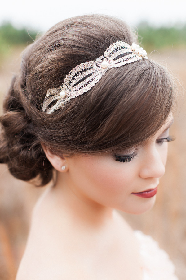 Wedding Party Hairstyle
 Pomegranates and Berries Vintage Inspiration Rustic Folk