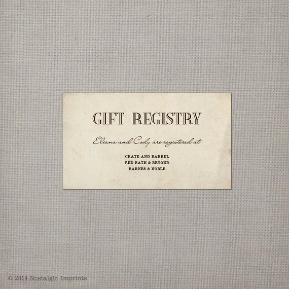 Wedding Registry Gift Ideas
 Wedding registry card Registry cards Gift by
