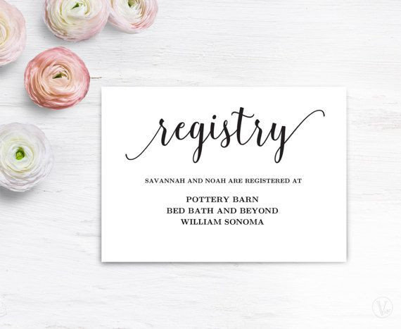 Wedding Registry Gift Ideas
 Gift Registery Card Template Printable Wedding Registry