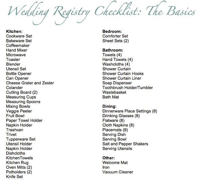 Wedding Registry Gift Ideas
 8 best images about Wedding Registry Checklist on