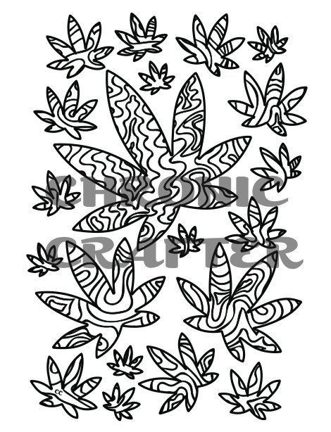Weed Coloring Books
 Marijuana Leaves Swirls Coloring Page from by