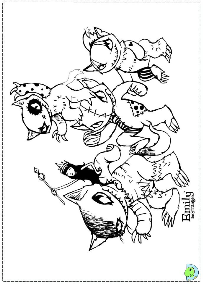 Weird Coloring Book Pages
 Emily The Strange Coloring page DinoKids