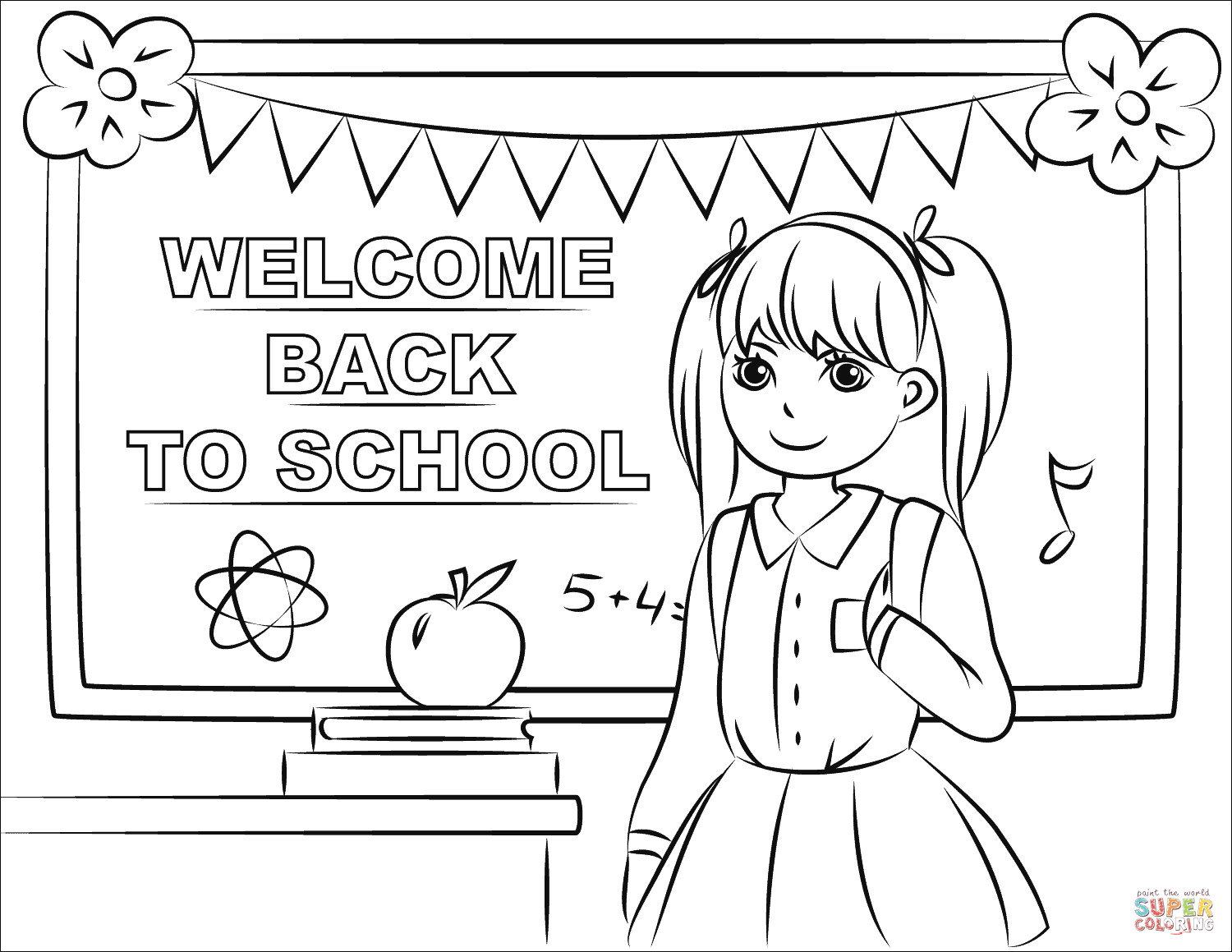 Welcome Back Coloring Pages
 Wel e Back to School coloring page