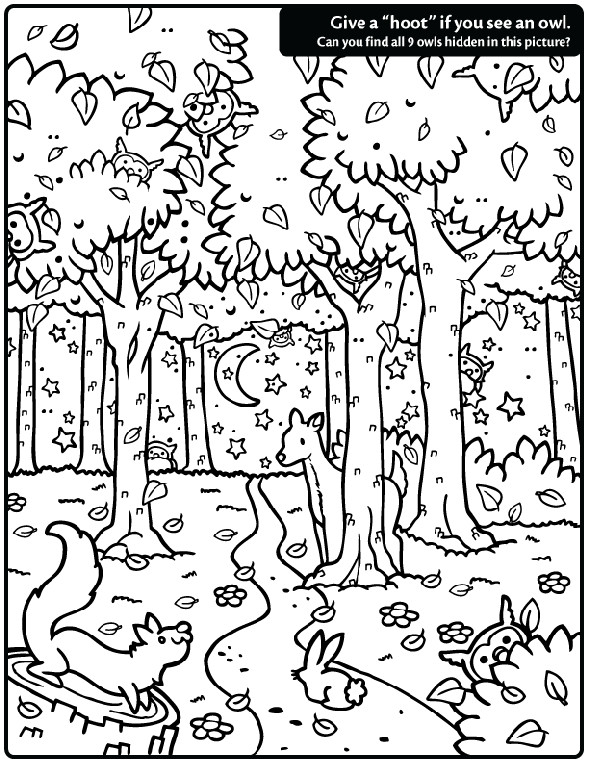 Where Can I Find Free Coloring Sheets For Kids
 Hidden Owl Find Coloring Page