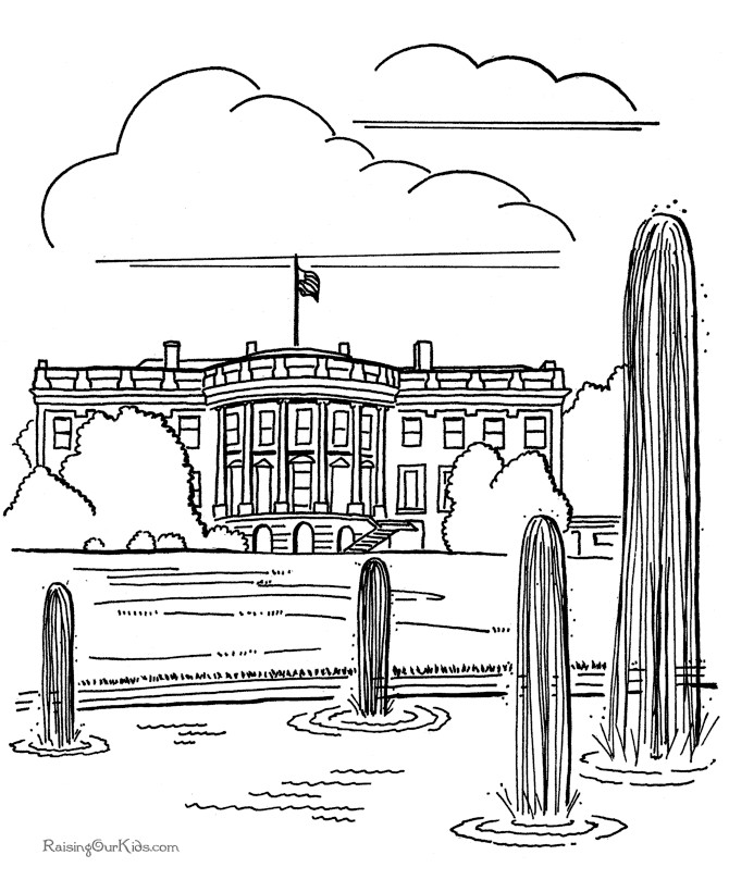 White House Coloring Sheets For Kids
 White House History Facts Coloring pages too