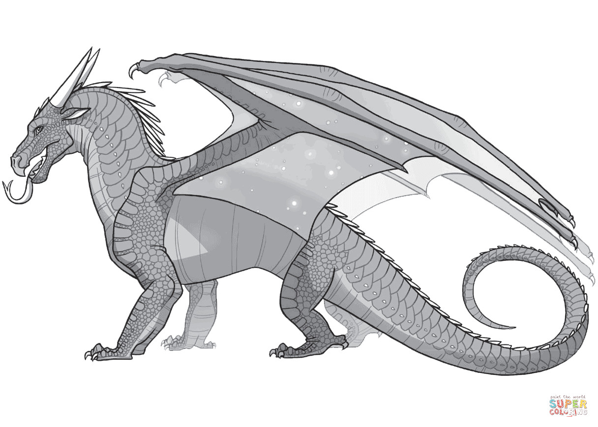 Wings Of Fire Coloring Pages
 Wings of Fire Nightwing Dragon coloring page