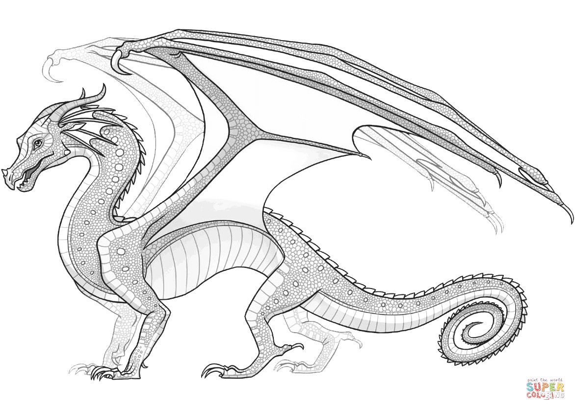 Wings Of Fire Coloring Pages
 Nightwing Dragon Wings Fire thekindproject