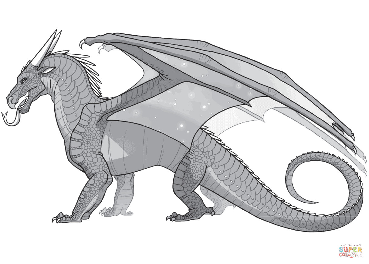 Wings Of Fire Nightwing Coloring Pages
 Wings of Fire Nightwing Dragon coloring page