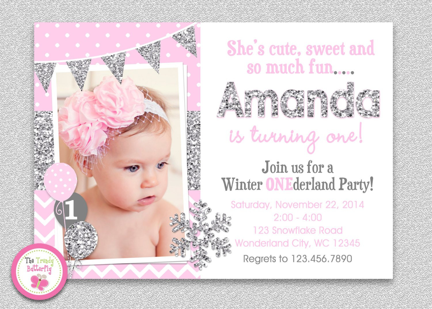 Winter Birthday Invitations
 Winter Wonderland Birthday Invitation Silver Pink Winter