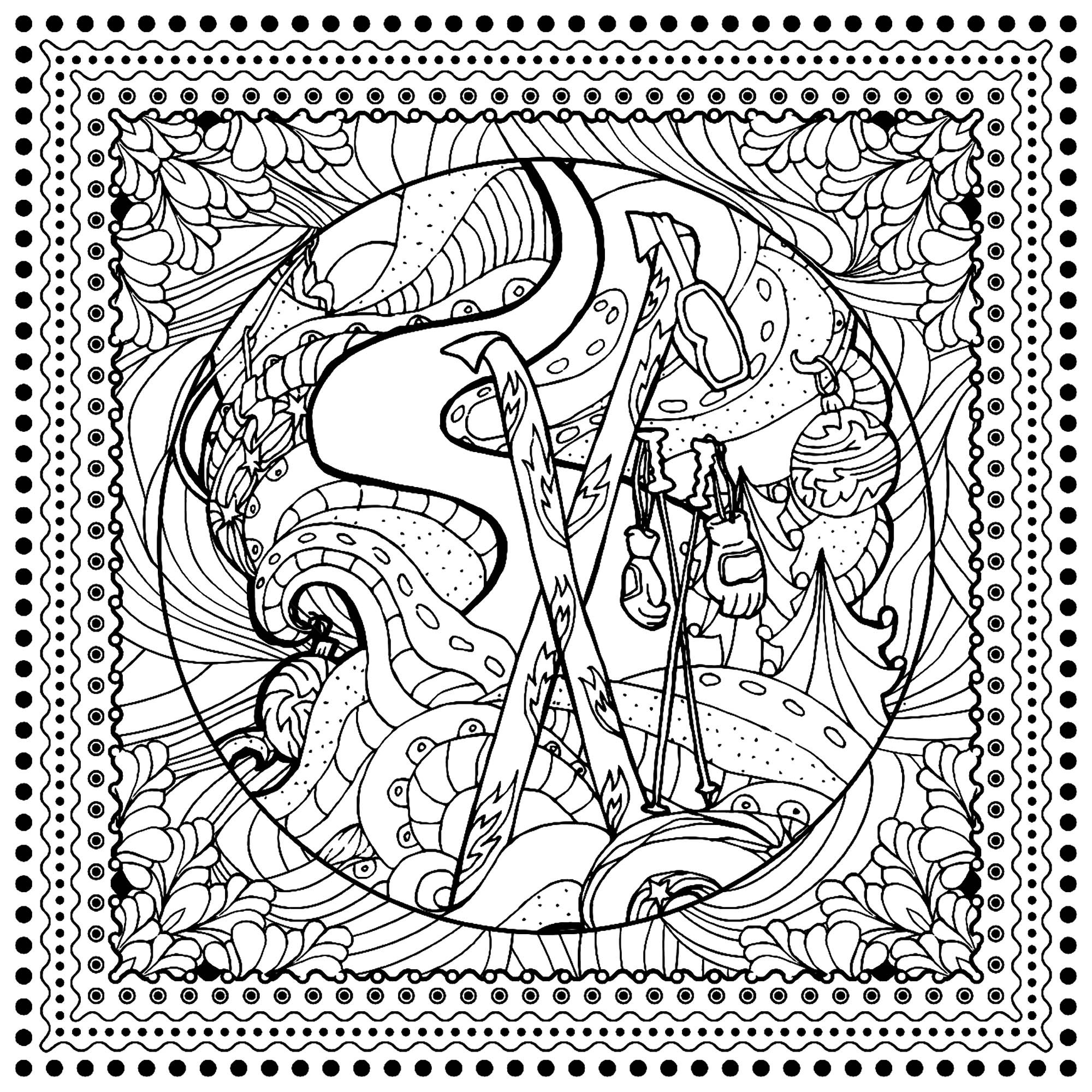 Winter Coloring Pages Adults
 Winter sports ilonitta Christmas Adult Coloring Pages