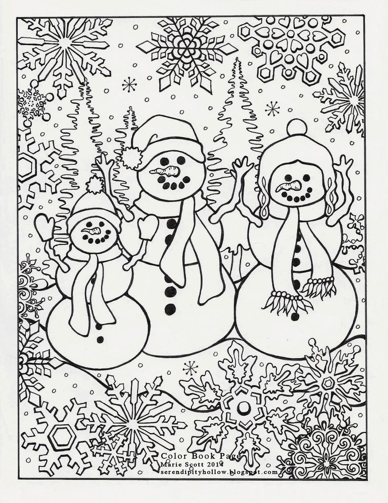Winter Coloring Pages Adults
 Serendipity Hollow Winter Coloring Book Page