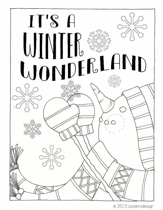 Winter Wonderland Free Coloring Sheets
 Items similar to Winter Wonderland Coloring Page PDF