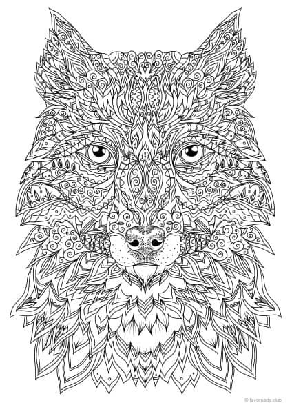 Wolf Coloring Pages For Adults
 Wolf Printable Adult Coloring Pages from Favoreads
