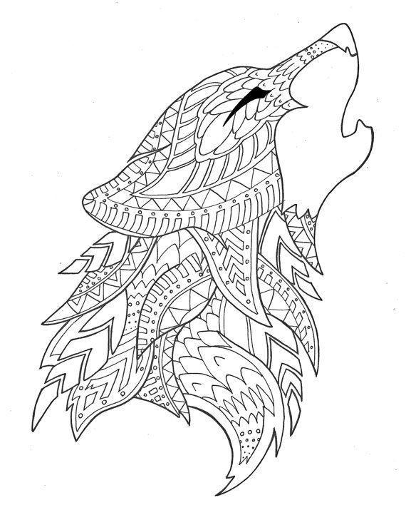 Wolf Coloring Pages For Teens
 wolf coloring page Adult Coloring Book