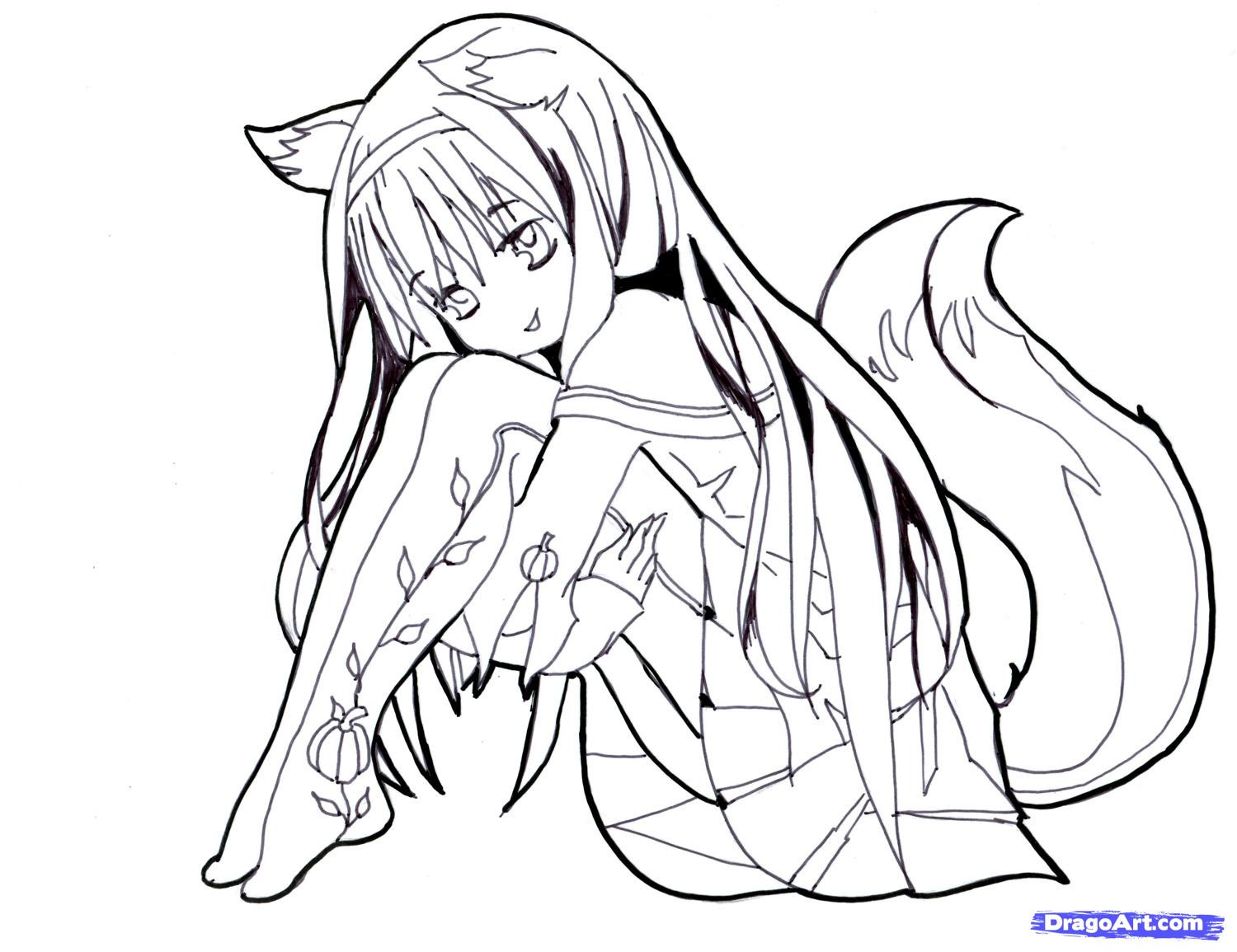 Wolf Coloring Pages For Teens
 cute girl wolf coloring pages printable