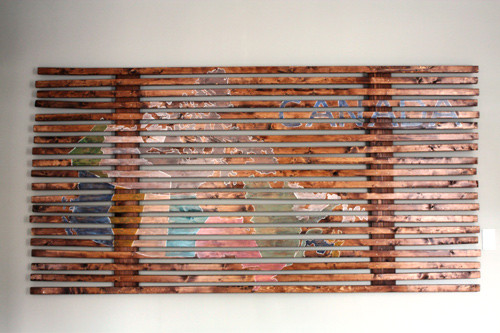 Wood Slat Wall DIY
 diy project slatted wood map art – Design Sponge