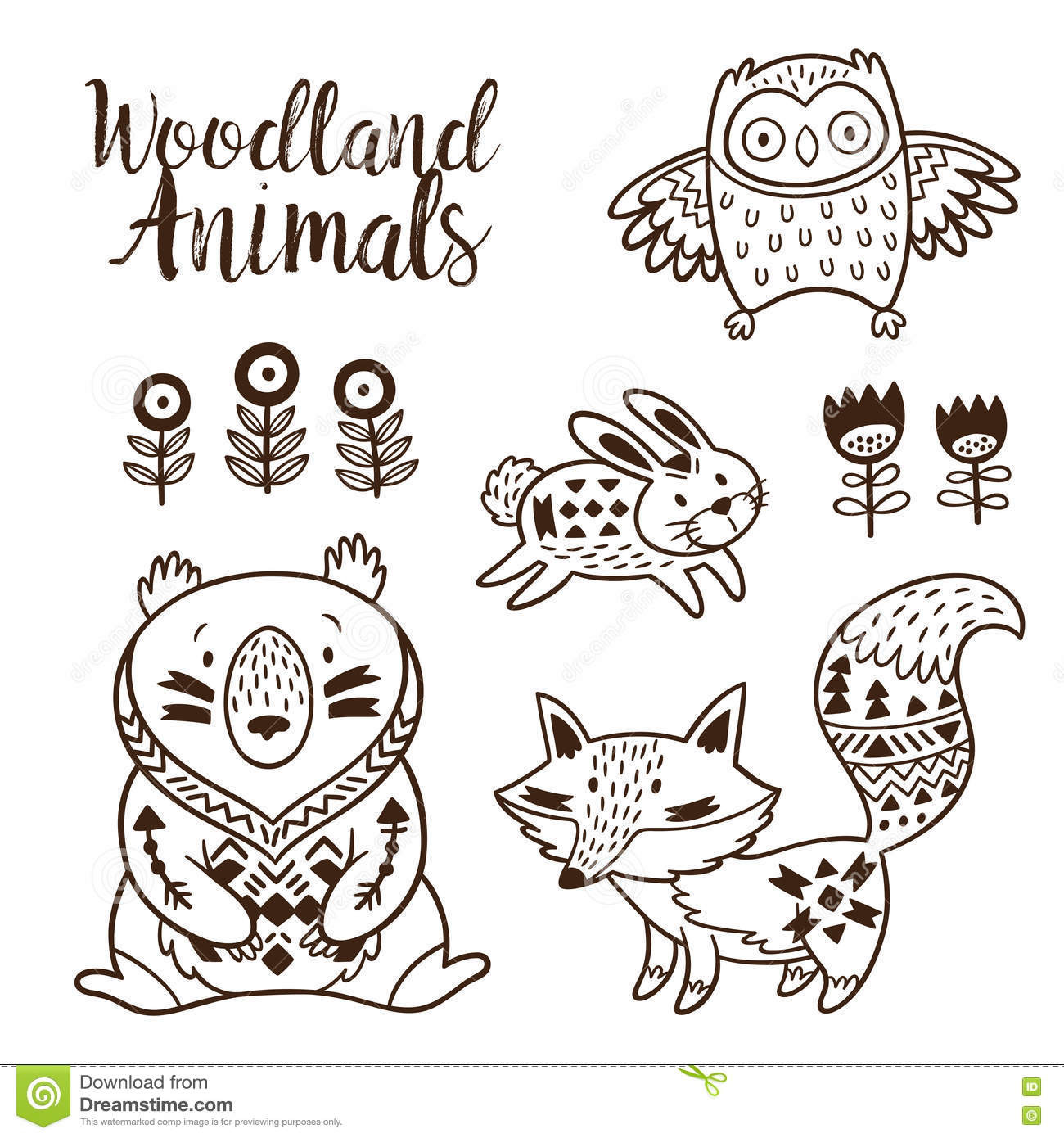 Best ideas about Woodland Coloring Sheets For Boys
. Save or Pin Vector Set Cute Woodland Kids Animals Vector Now.