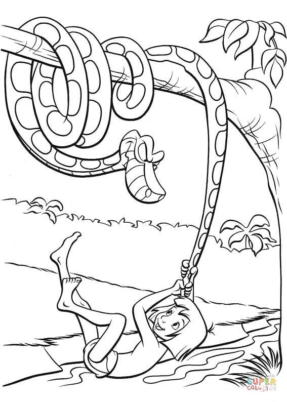 Best ideas about Woodland Coloring Sheets For Boys
. Save or Pin Mowgli plays With A tail of Kaa python coloring page Now.