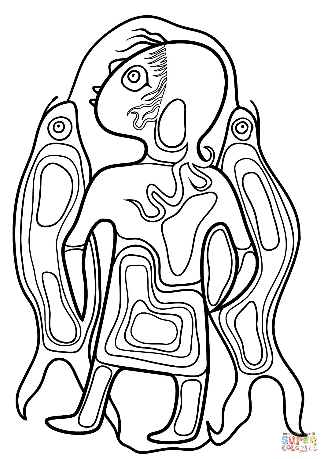 Best ideas about Woodland Coloring Sheets For Boys
. Save or Pin Boy with Fish by Norval Morrisseau coloring page Now.
